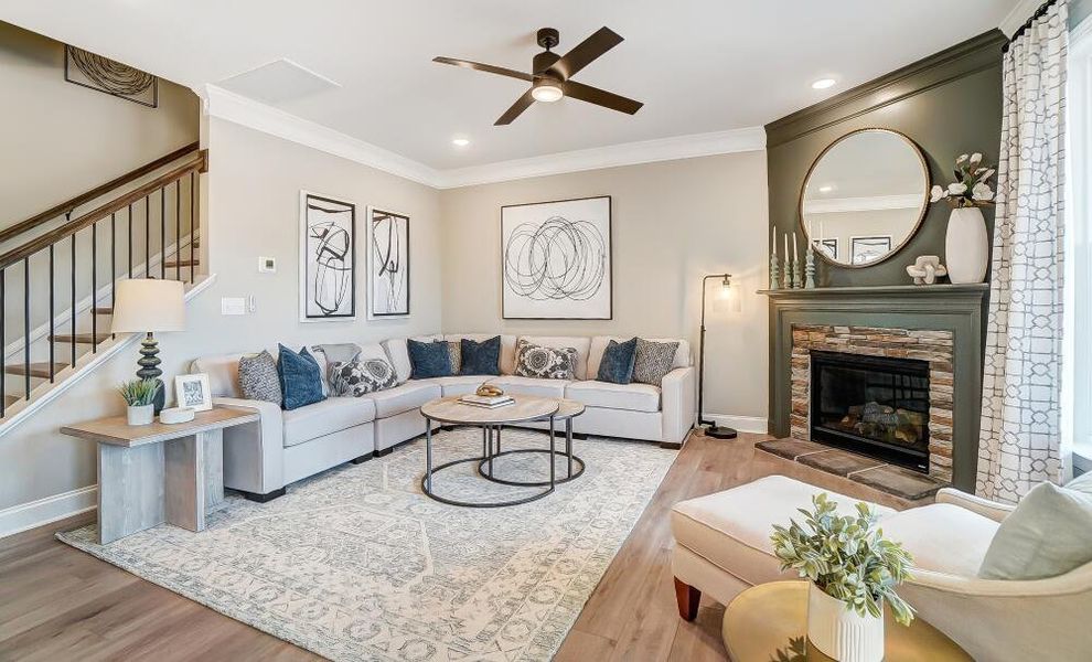 Furnished interior in a model home at The Greens at Springlake in York (Image 18).