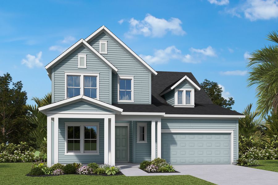 Front exterior of a home in the Mariposa at EverRange community, located in Jacksonville, FL (Image 11). Front exterior of a home in the Mariposa at EverRange community, located in Jacksonville, FL (Image 11).