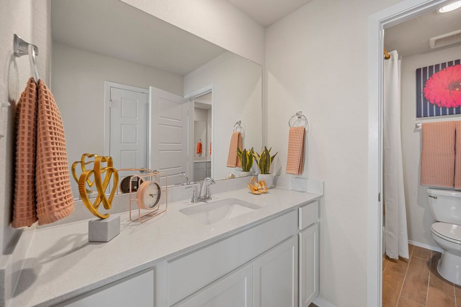 Furnished interior in a model home at Azalea in Pattison (Image 15).