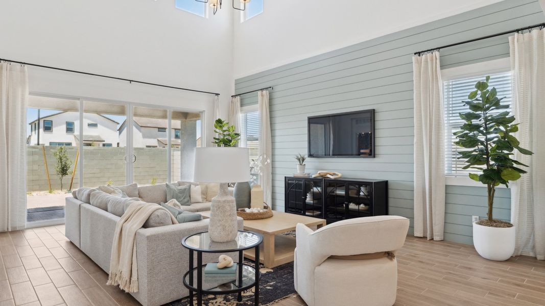 Furnished interior in a model home at Apache Farms in Buckeye (Image 9). Furnished interior in a model home at Apache Farms in Buckeye (Image 9).