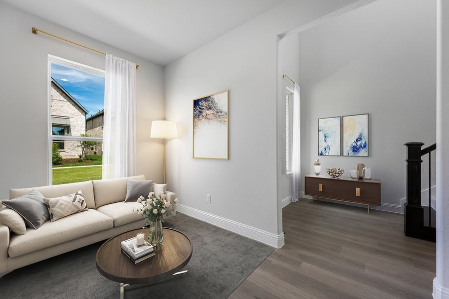 Furnished interior in a model home at The Ranch at Uptown Celina 40s in Celina (Image 66).