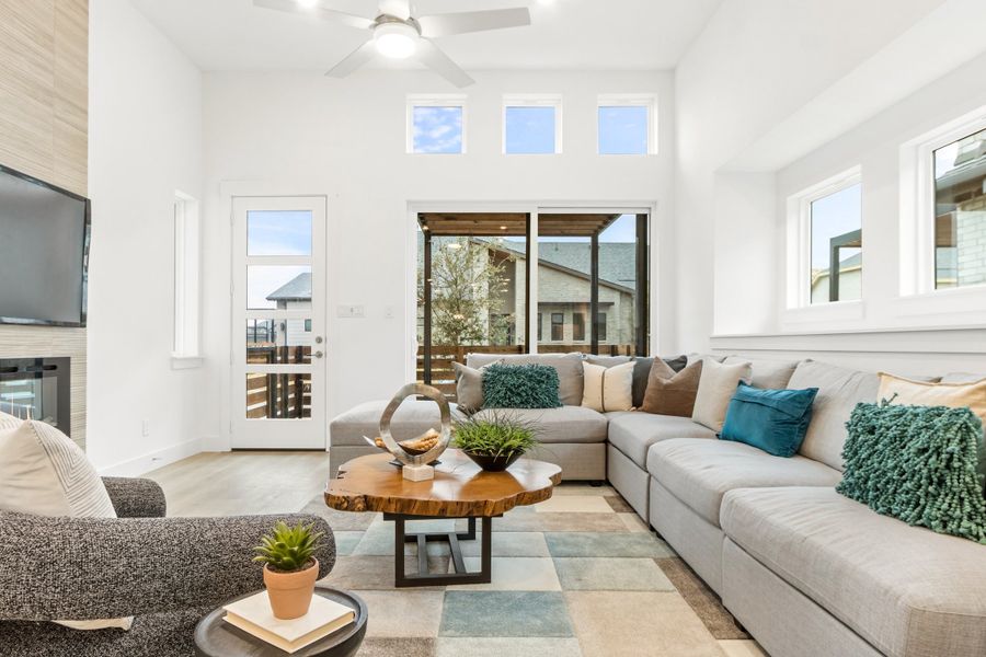 Furnished interior in a model home at Willow Grove Single-Family Homes in Melissa (Image 34). Furnished interior in a model home at Willow Grove Single-Family Homes in Melissa (Image 34).