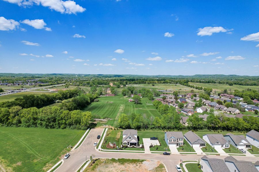 Aerial view of the Winston Place community in Gallatin, TN, showing layout and nearby surroundings (Image 9). Aerial view of the Winston Place community in Gallatin, TN, showing layout and nearby surroundings (Image 9).