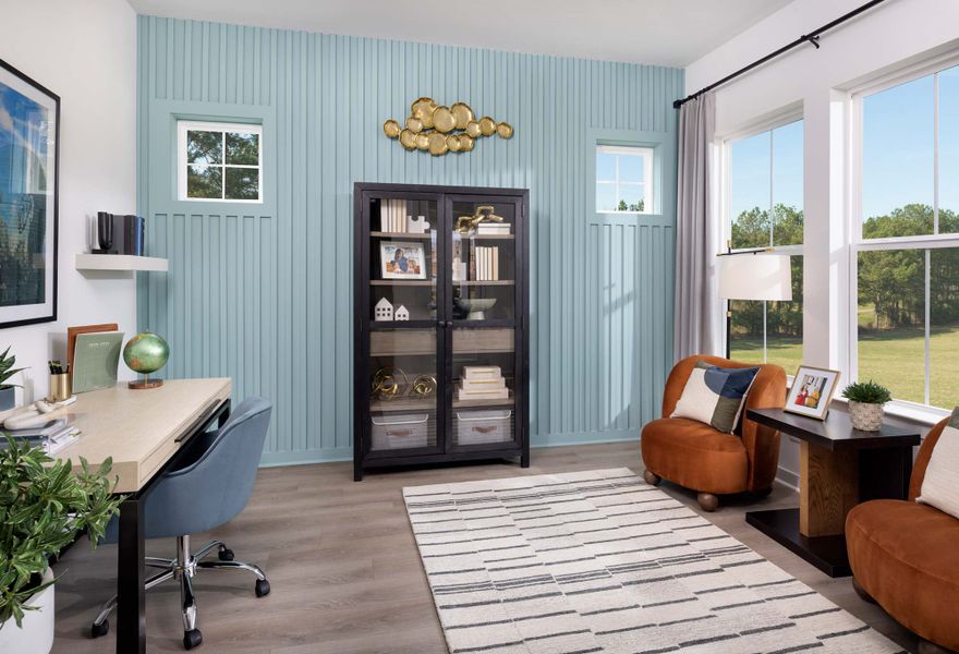 Furnished interior in a model home at The River District – Excursion Collection in Charlotte (Image 4).