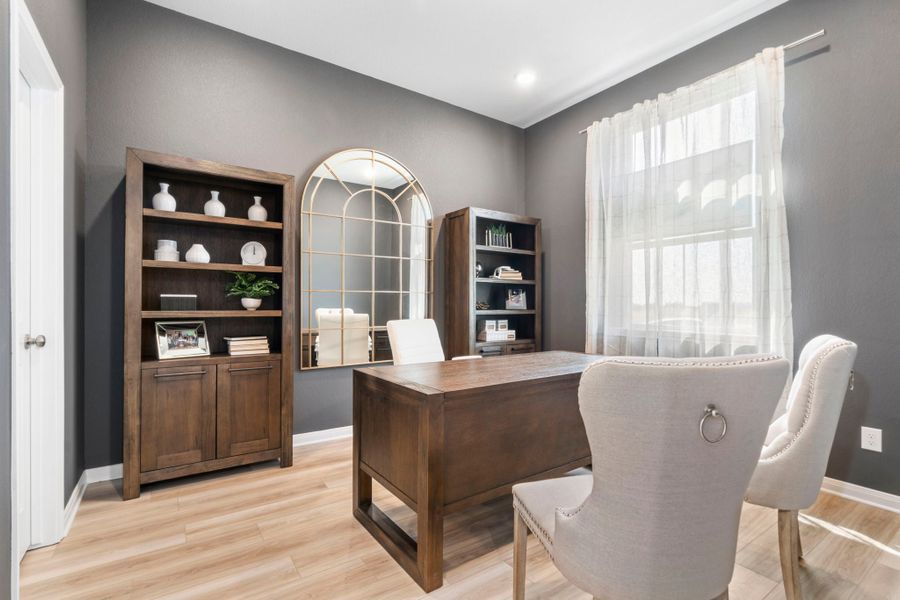 Furnished interior in a model home at Legacy at Park Meadows in Lorena (Image 8).
