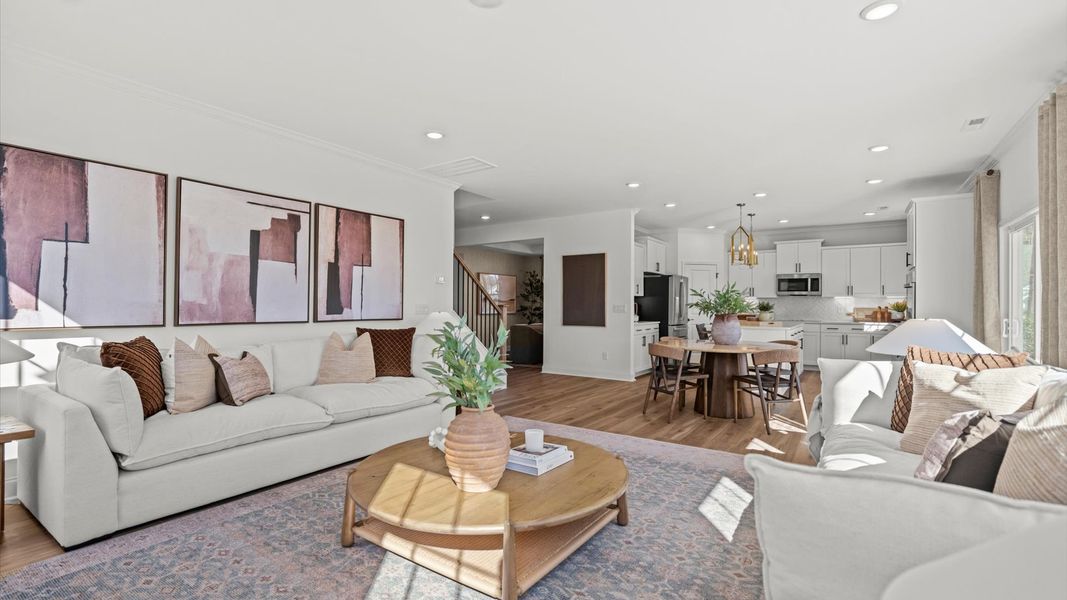 Furnished interior in a model home at Bellerose in Gibsonville (Image 8).