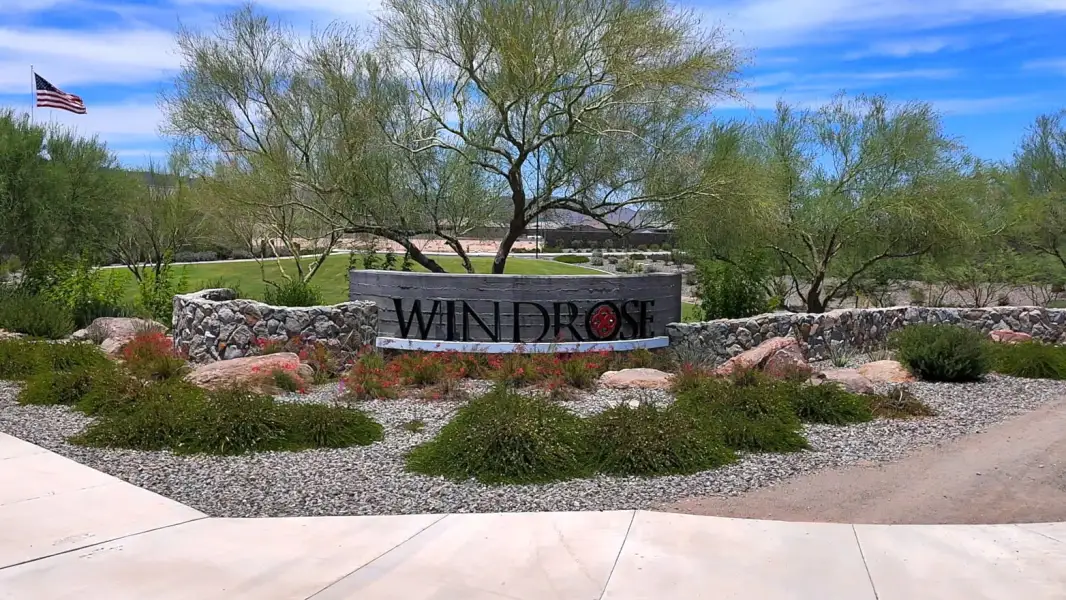 Entrance to the Windrose community in Waddell, AZ, featuring signage and landscaping (Image 2).