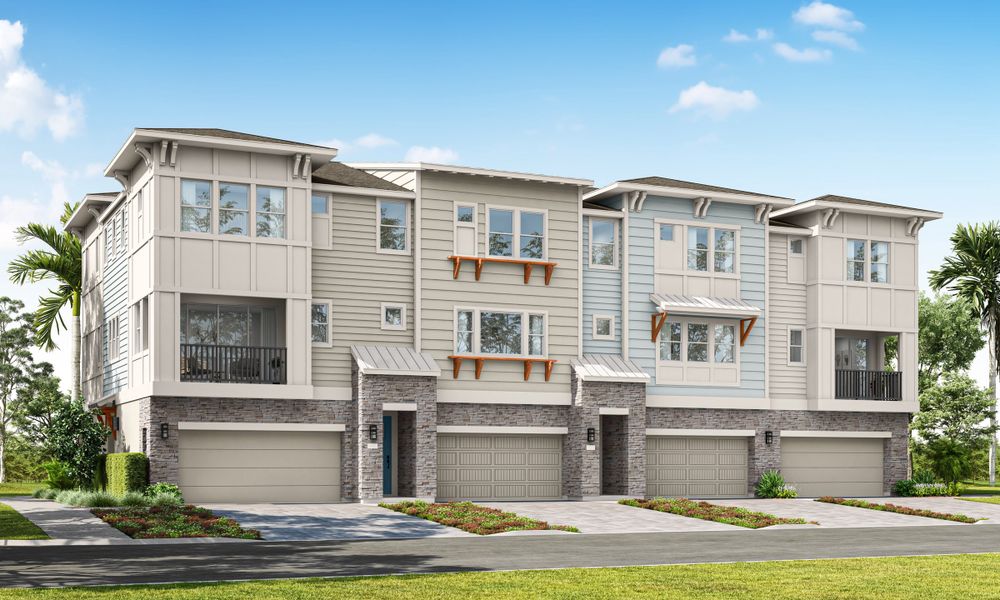 Front exterior of a home in the EvenTide community, located in New Smyrna Beach, FL (Image 4).
