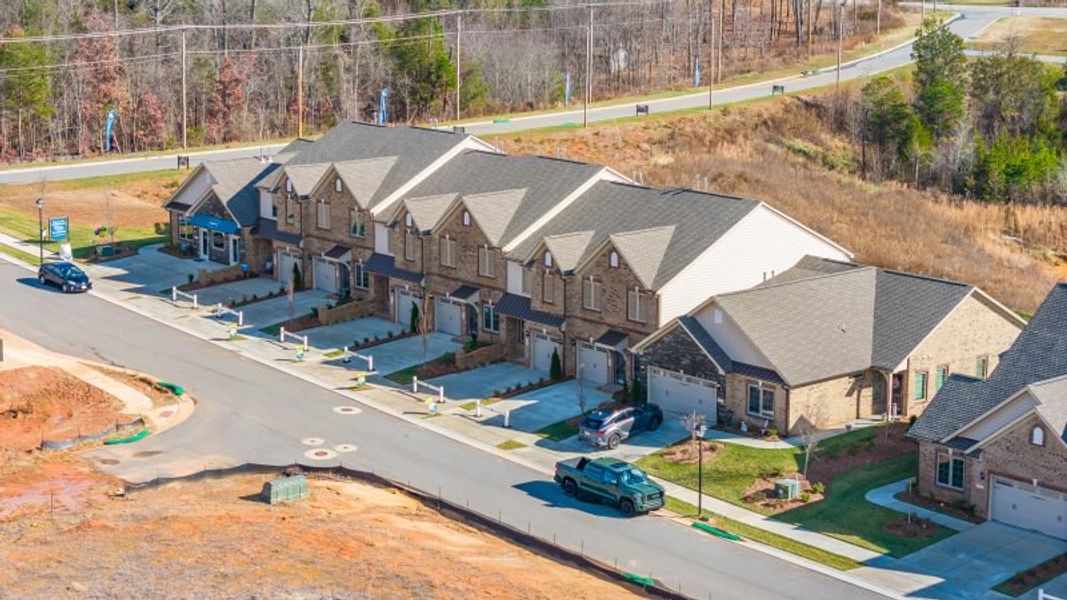 Aerial view of the Trellises community in High Point, NC, showing layout and nearby surroundings (Image 13). Aerial view of the Trellises community in High Point, NC, showing layout and nearby surroundings (Image 13).