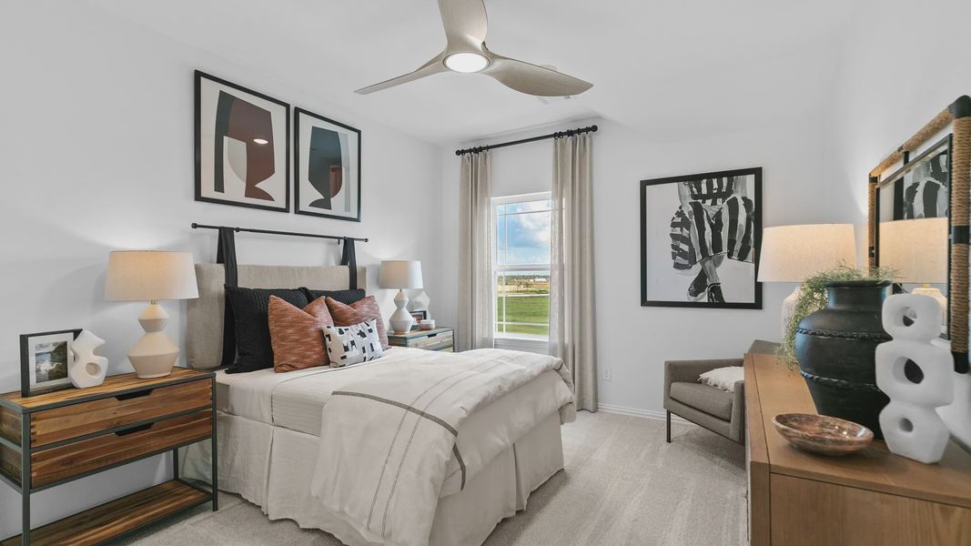 River Ranch bedroom exudes elegance with minimalist decor, modern art, and expansive scenic window views. River Ranch bedroom exudes elegance with minimalist decor, modern art, and expansive scenic window views.