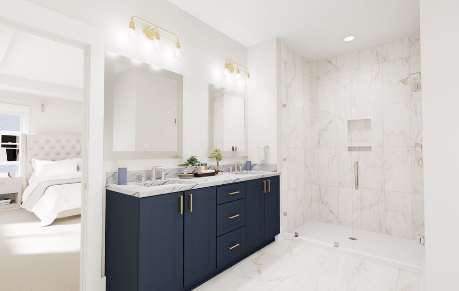 Gray Primary Bathroom