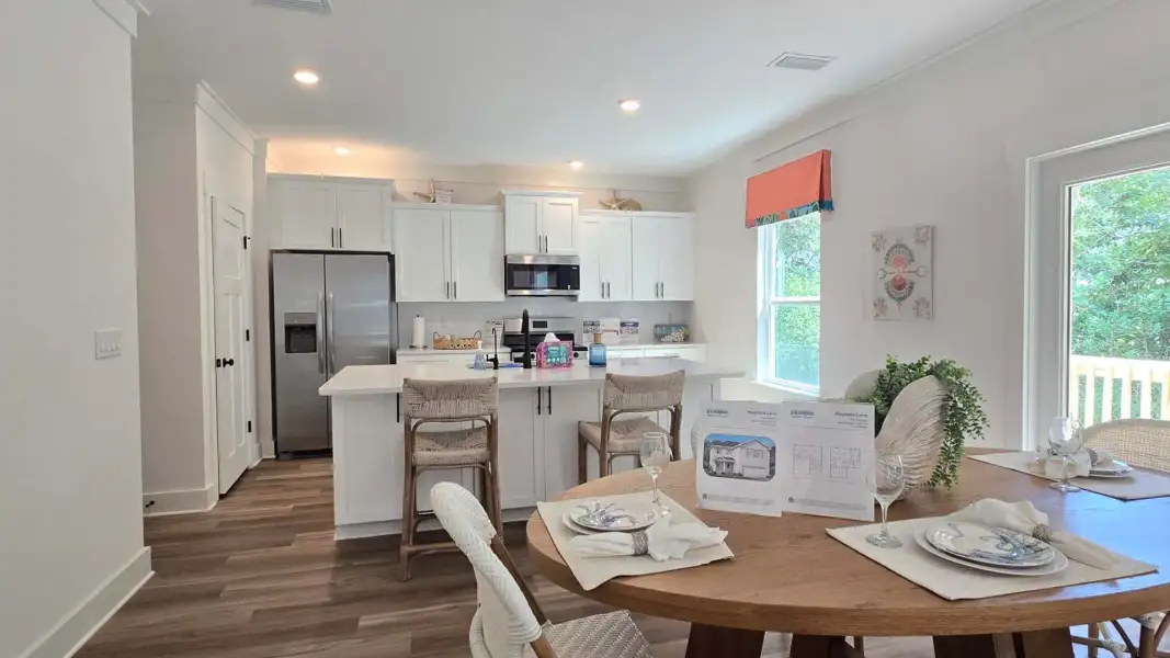Furnished interior in a model home at Magnolia Lane in Santa Rosa Beach (Image 4). Furnished interior in a model home at Magnolia Lane in Santa Rosa Beach (Image 4).