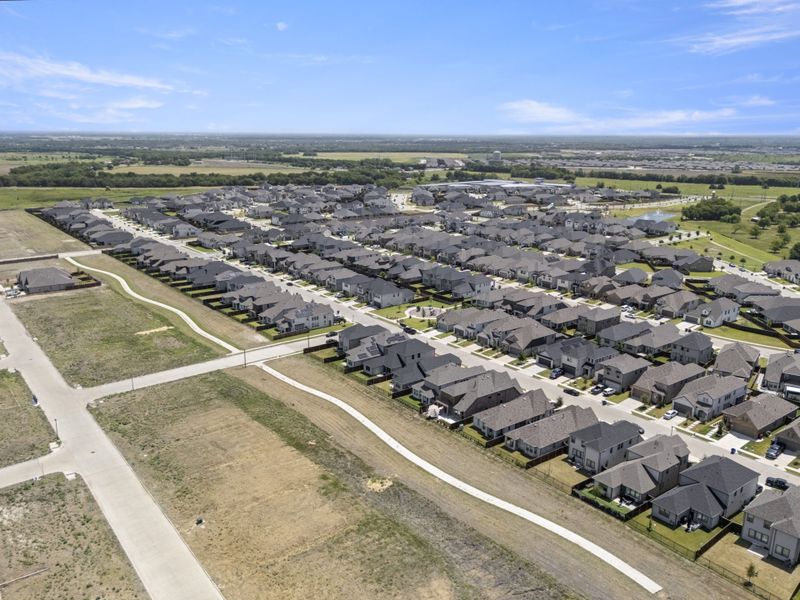 Aerial view of the Creekside community in Royse City, TX, showing layout and nearby surroundings (Image 15).