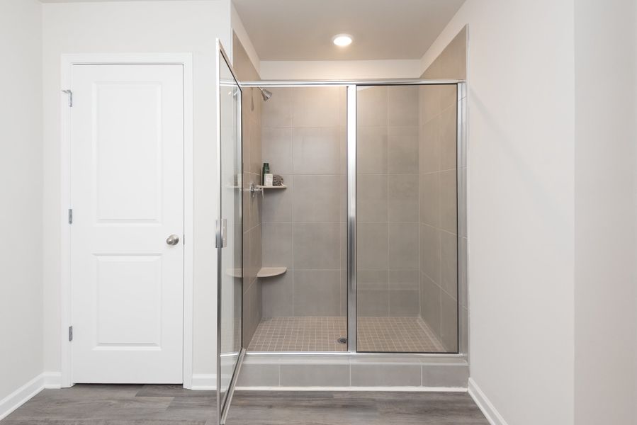 Enjoy your own private walk-in shower at your convenience.