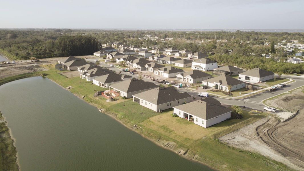 Aerial view of the Egrets Landing community in Merritt Island, FL, showing layout and nearby surroundings (Image 2).