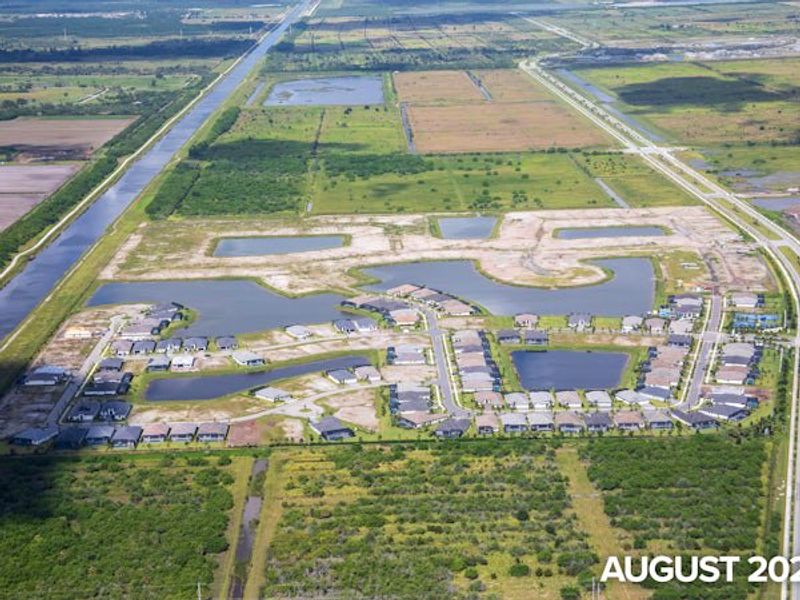 Aerial view of the BELTERRA Tradition community in Port St. Lucie, FL, showing layout and nearby surroundings (Image 14).