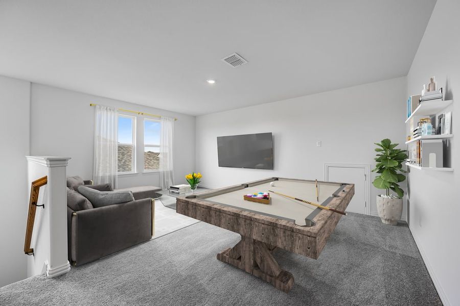 Furnished interior in a model home at River Ridge in Crandall (Image 106).