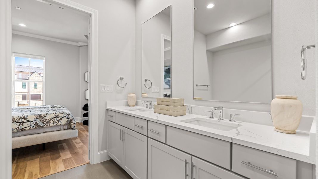 Furnished interior in a model home at Las Colinas Station in Irving (Image 23).