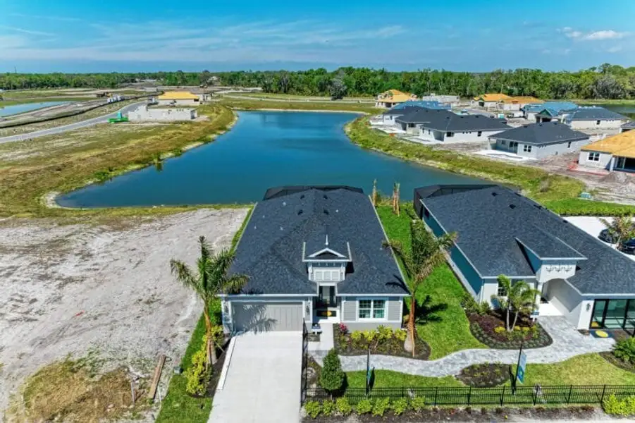 Aerial view of the The Willows community in Parrish, FL, showing layout and nearby surroundings (Image 1). Aerial view of the The Willows community in Parrish, FL, showing layout and nearby surroundings (Image 1).
