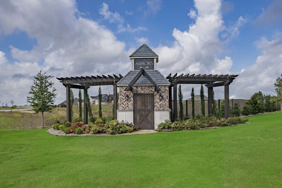 Entrance to the The Arbors Midlothian community in Midlothian, TX, featuring signage and landscaping (Image 14). Entrance to the The Arbors Midlothian community in Midlothian, TX, featuring signage and landscaping (Image 14).