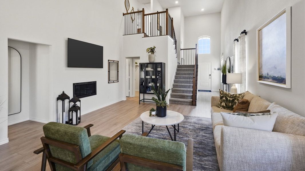 Furnished interior in a model home at The Woods at Lindsey Place in Anna (Image 9).