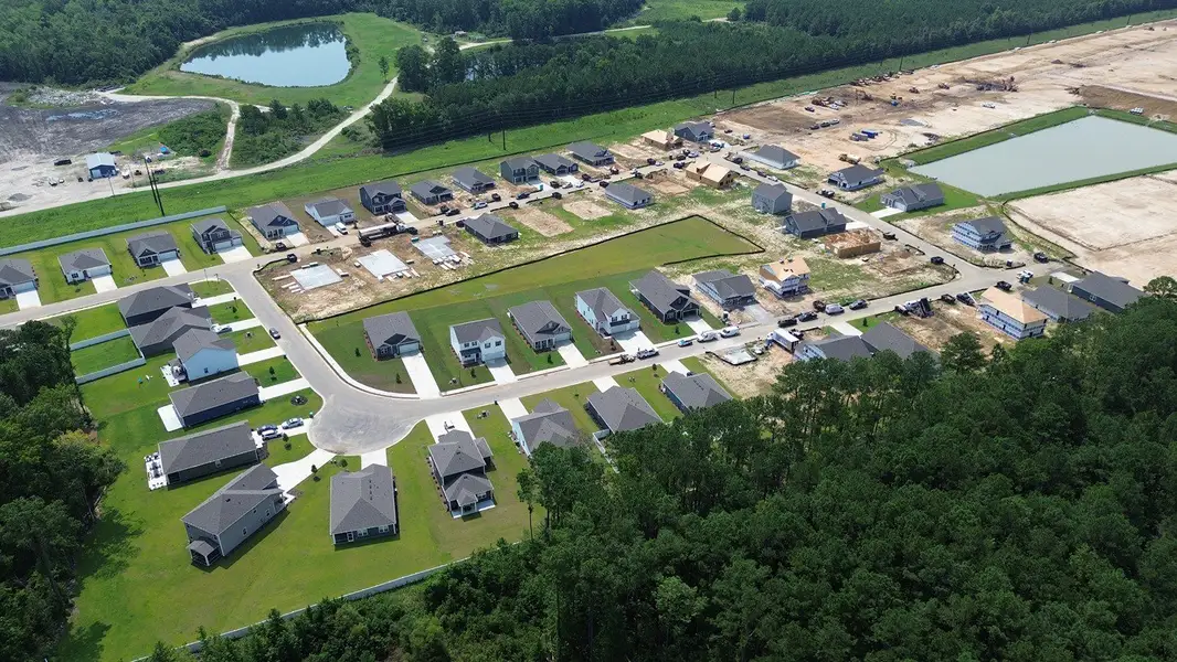 Aerial view of the Winfield Farms community in Myrtle Beach, SC, showing layout and nearby surroundings (Image 12). Aerial view of the Winfield Farms community in Myrtle Beach, SC, showing layout and nearby surroundings (Image 12).