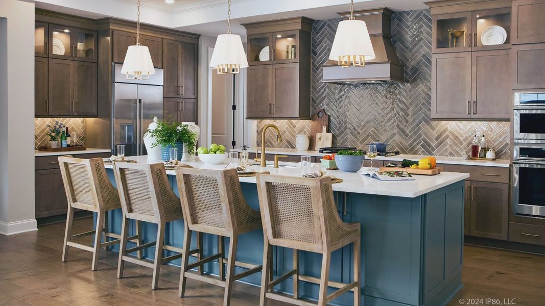 Furnished interior in a model home at The Courtyards at Post Road in Cumming (Image 16).