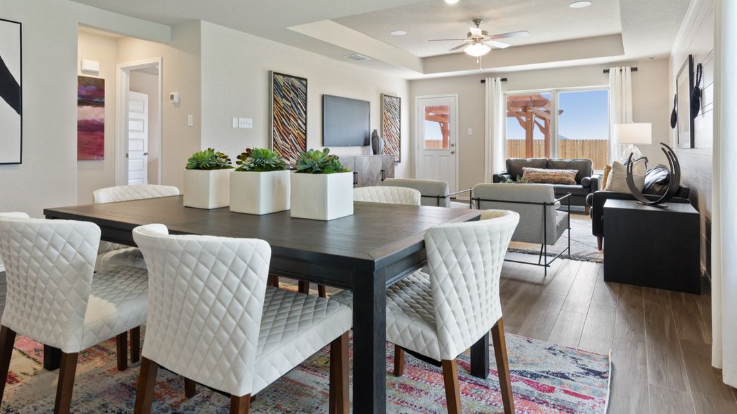 Swenson Heights Model Home Dining and Living Room