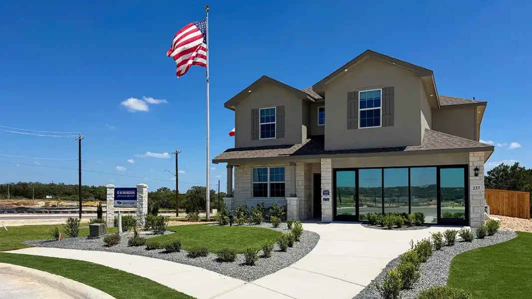 Front exterior of a home in the The Woodlands at Medina Hills community, located in Mico, TX (Image 2).