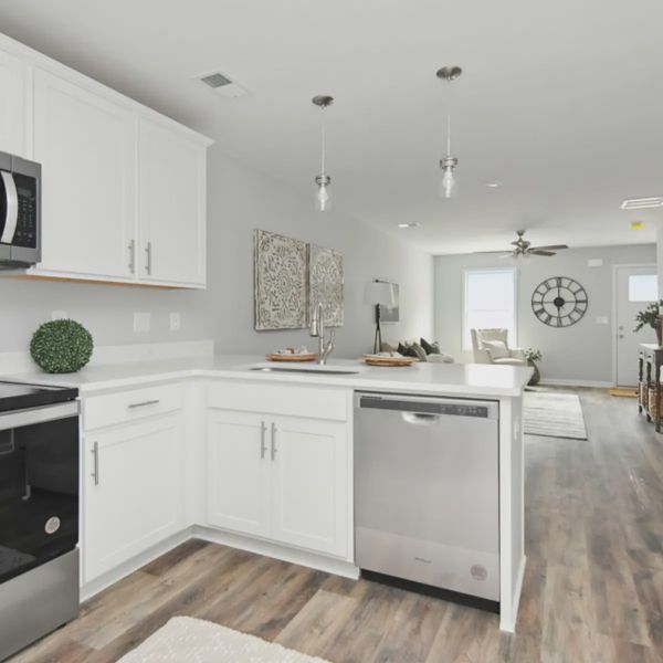 Furnished interior in a model home at Lexington Place Townhomes in Clarksville (Image 8). Furnished interior in a model home at Lexington Place Townhomes in Clarksville (Image 8).