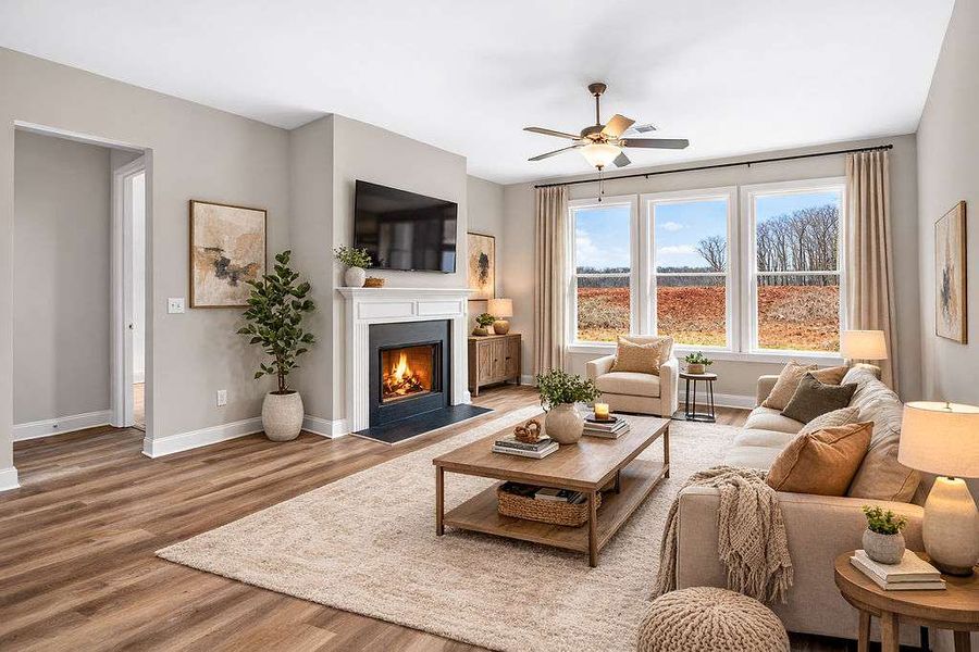 Furnished interior in a model home at Chimney Oaks Overlook in Homer (Image 8). Furnished interior in a model home at Chimney Oaks Overlook in Homer (Image 8).