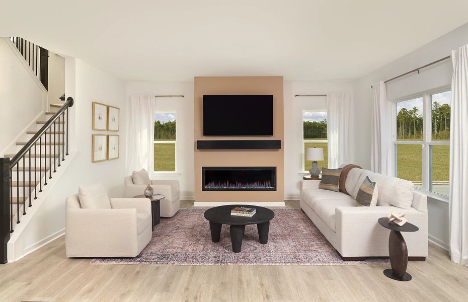 Furnished interior in a model home at Crescent Mills in Clayton (Image 6).