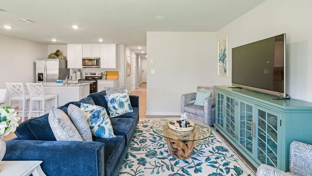 Furnished interior in a model home at Fisher's Cove in Aransas Pass (Image 10).