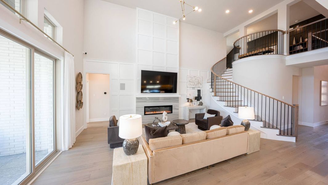 Furnished interior in a model home at High Country in Burleson (Image 6).