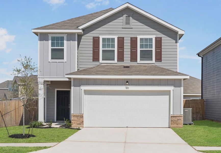 Front exterior of a home in the Hymeadow community, located in Maxwell, TX (Image 4).