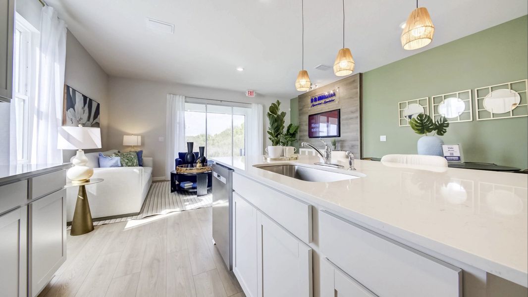 Furnished interior in a model home at The Gardens at Bay Street in Sarasota (Image 26).