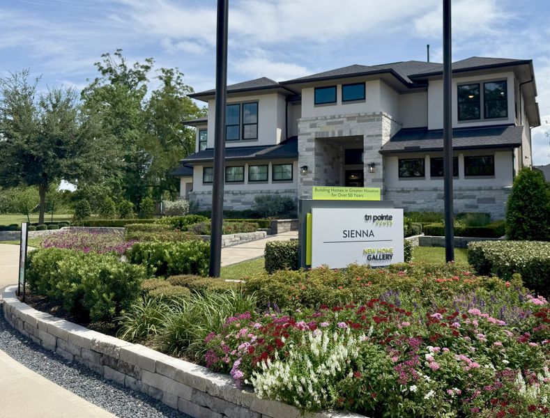 A modern home with lush landscaping in Sienna 80′ by Tri Pointe Homes, Missouri City, TX. A modern home with lush landscaping in Sienna 80′ by Tri Pointe Homes, Missouri City, TX.