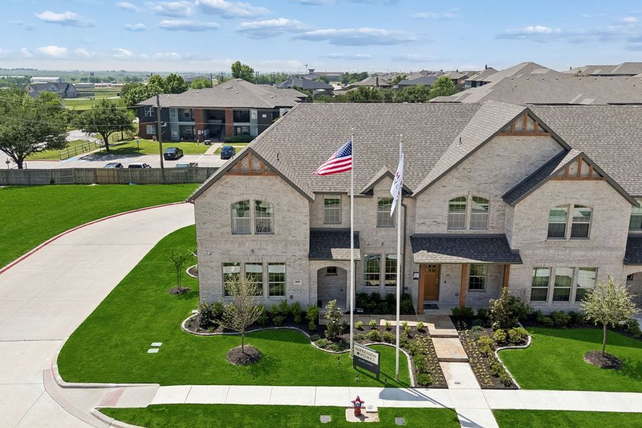 Front exterior of a home in the Sanger Circle – Townhomes community, located in Sanger, TX (Image 41). Front exterior of a home in the Sanger Circle – Townhomes community, located in Sanger, TX (Image 41).