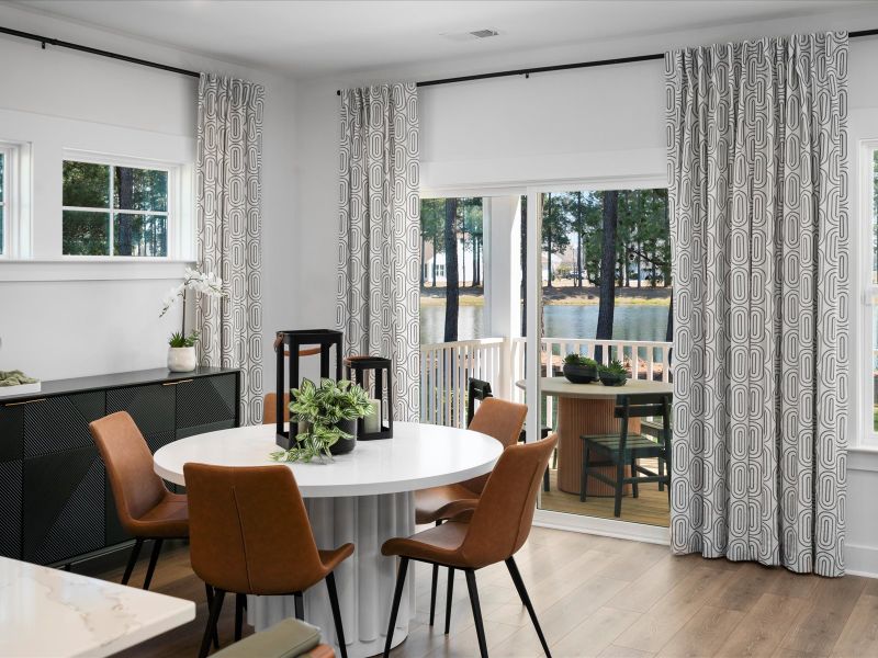 The open dining area offers the perfect place for meals with family and friends.