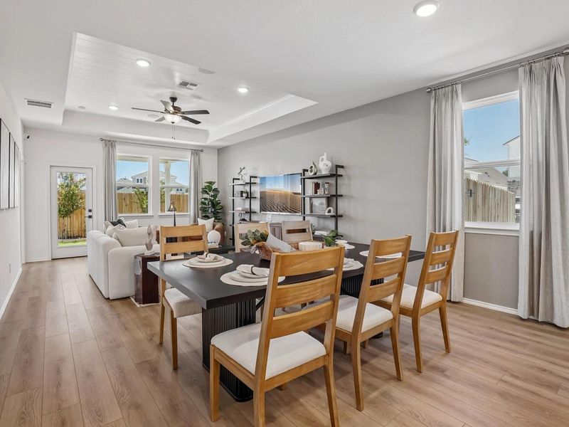 Furnished interior in a model home at Fairway Crossing in Converse (Image 6).