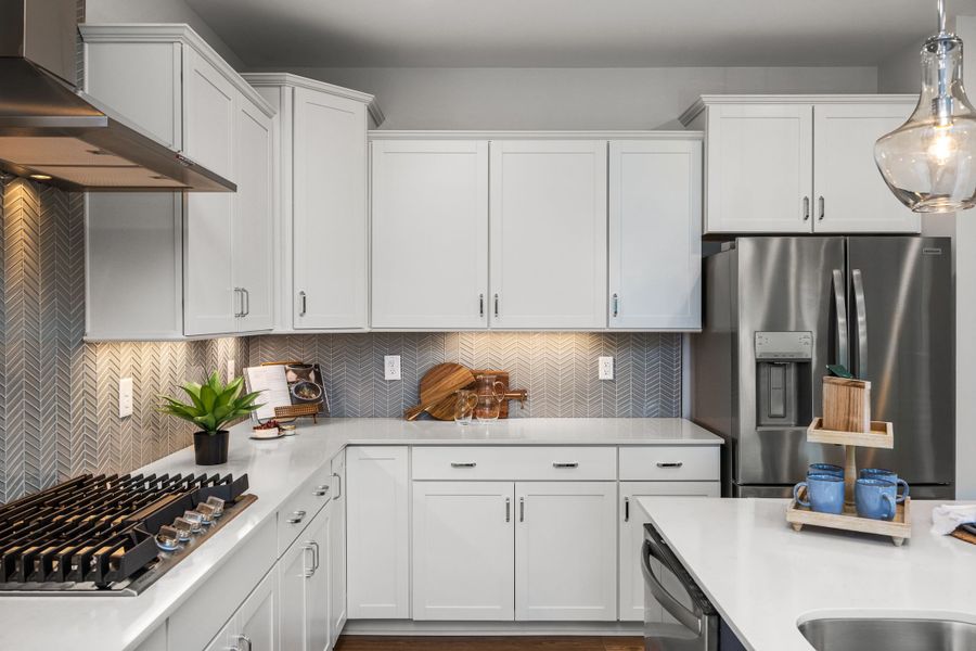 Furnished interior in a model home at Gregory Village Townhomes in Lillington (Image 32).