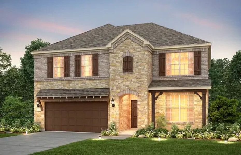Front exterior of a home in the The Overlook at Creekside community, located in New Braunfels, TX (Image 12).