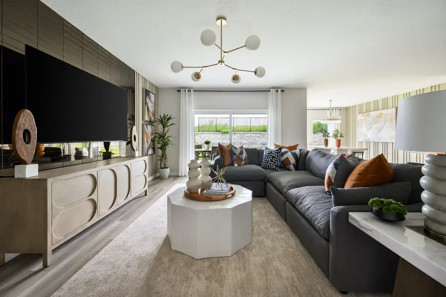 Furnished interior in a model home at Crosswinds in Haines City (Image 6).