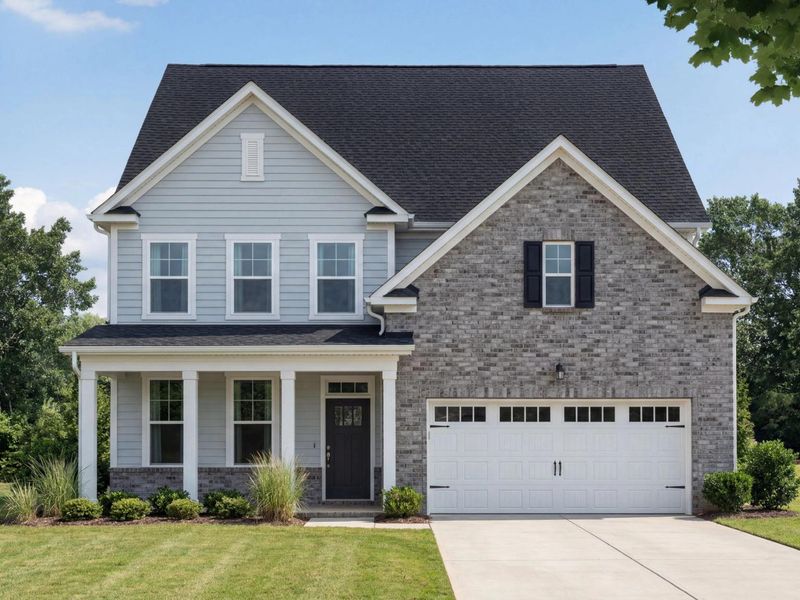 Front exterior of a home in the Sage on North Main community, located in Wake Forest, NC (Image 2). Front exterior of a home in the Sage on North Main community, located in Wake Forest, NC (Image 2).