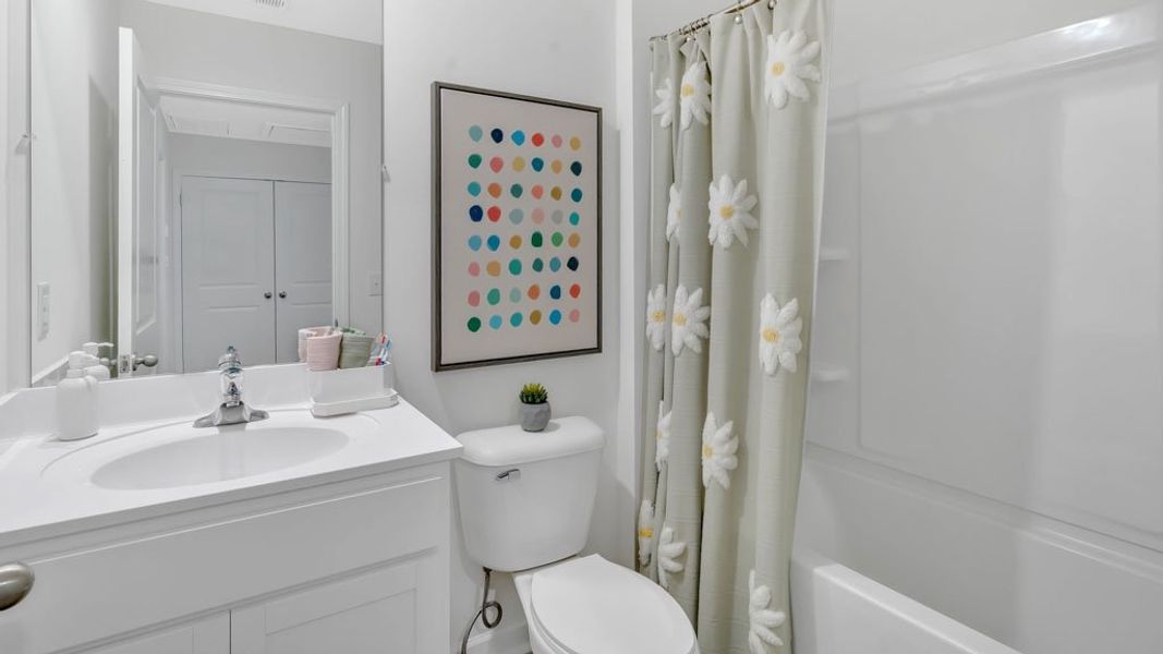 Furnished interior in a model home at Hudson Terrace Townhomes in Bristol (Image 20).