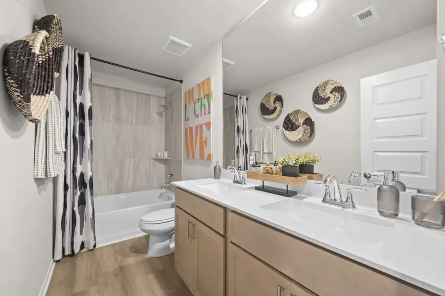 Furnished interior in a model home at Arcadia Ridge in San Antonio (Image 19).