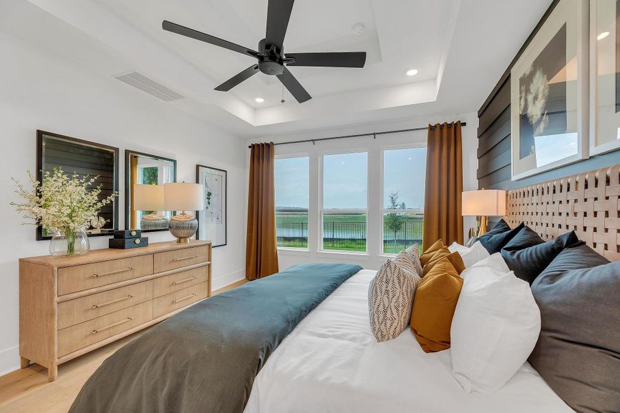 Furnished interior in a model home at The Colony - 50' in Bastrop (Image 27).