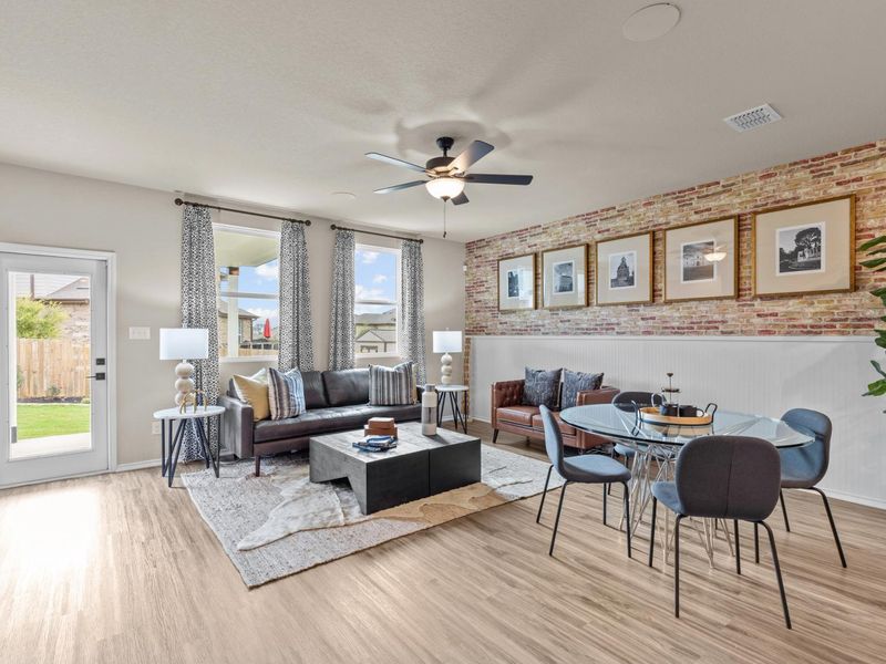 Furnished interior in a model home at Morgan Meadows in San Antonio (Image 5). Furnished interior in a model home at Morgan Meadows in San Antonio (Image 5).