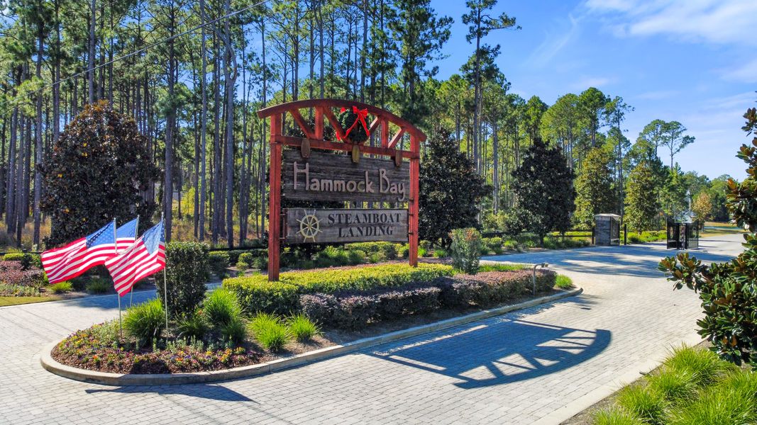 Entrance to the Steamboat Landing community in Freeport, FL, featuring signage and landscaping (Image 1).