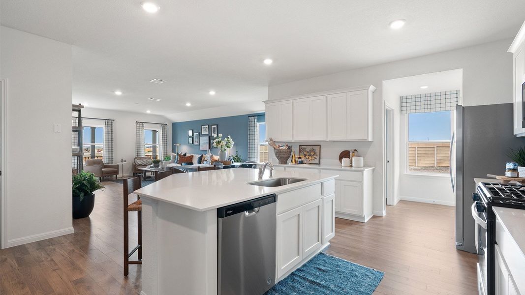 Furnished interior in a model home at Monarch Ranch in Manor (Image 7).